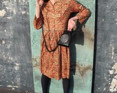 Peak Foliage Orange Vintage Dress