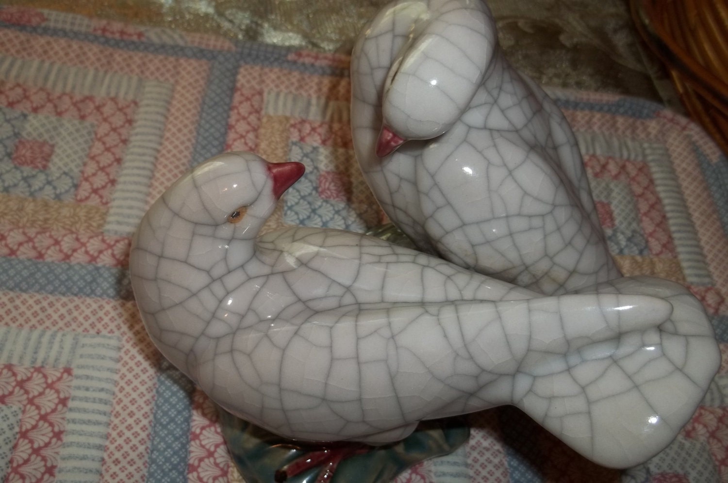 Old Love Doves Ceramic Figurines   Mothers Day