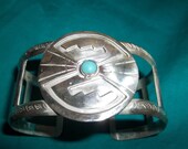 Turquoise and Silver Native American Cuff Bracelet  Fathers Day