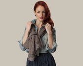 Brown Woven Lace Scarf