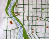 Your Hometown Custom Embroidered Map