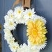 White and Yellow Daisy Wreath