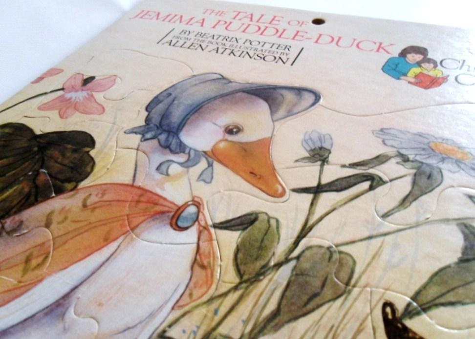 Vintage Jemima Puddle Duck Puzzle: Illustrated by Allen Atkinson 1986. Preschool Heavy Cardboard