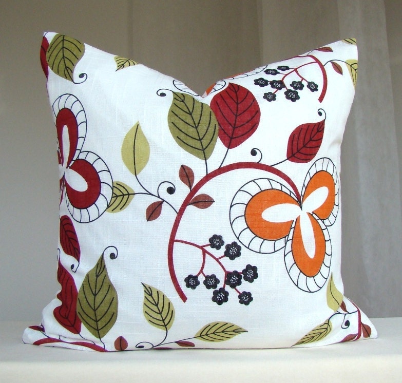 Decorative Pillow Cover 18 x 18 Cotton Throw Pillow Decorative Accent Pillow Euro Sham Floral Pillow Cushion Cover Pillow Case