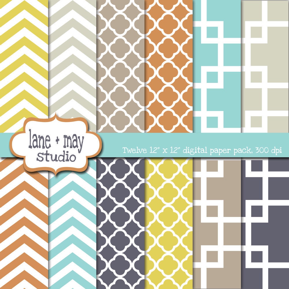geometric pattern digital scrapbook papers