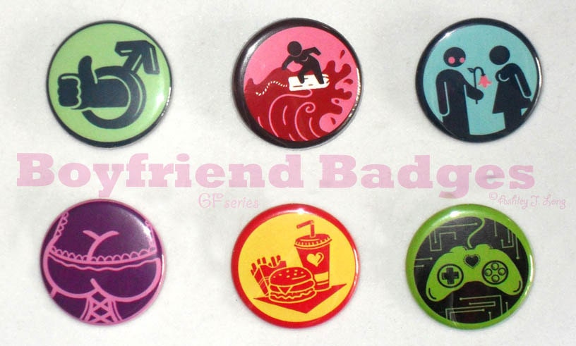 Girlfriend Badges--set of 6