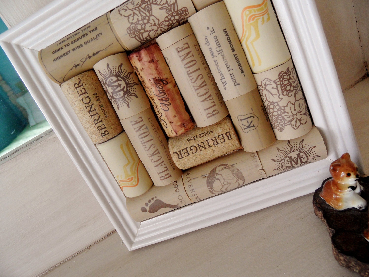 On Sale- White Framed Wine Corkboard -  READY TO SHIP