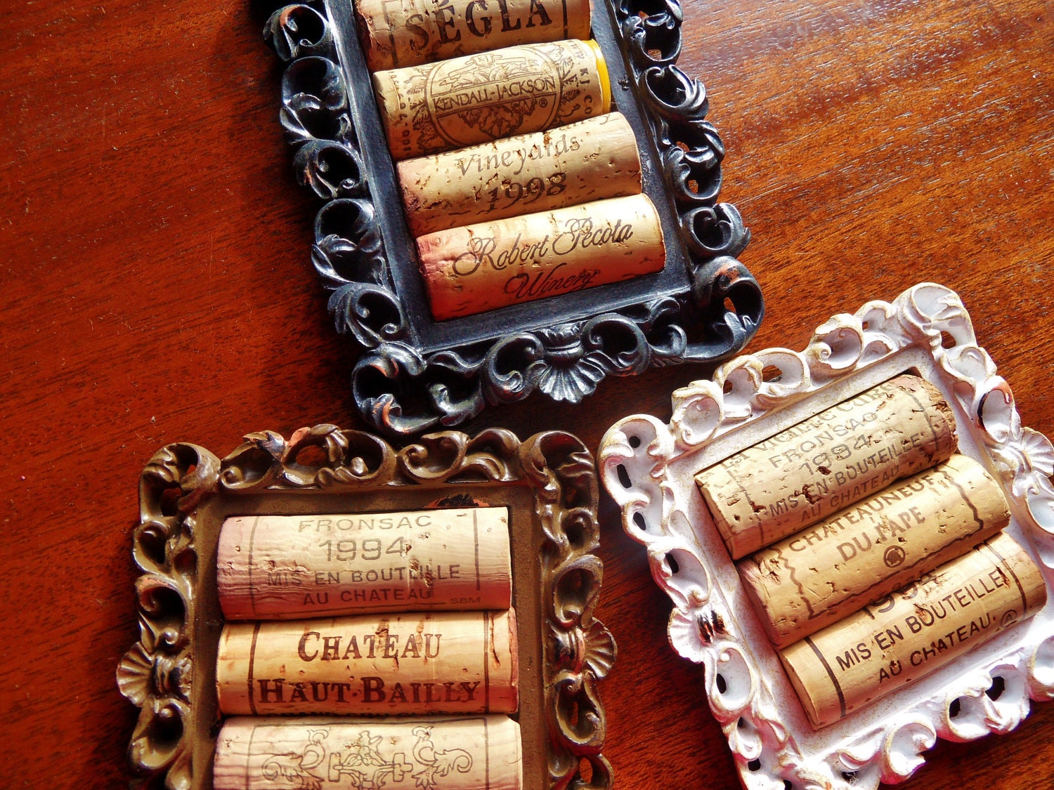 4 Black Rustic Cork Coasters (Set of 4)