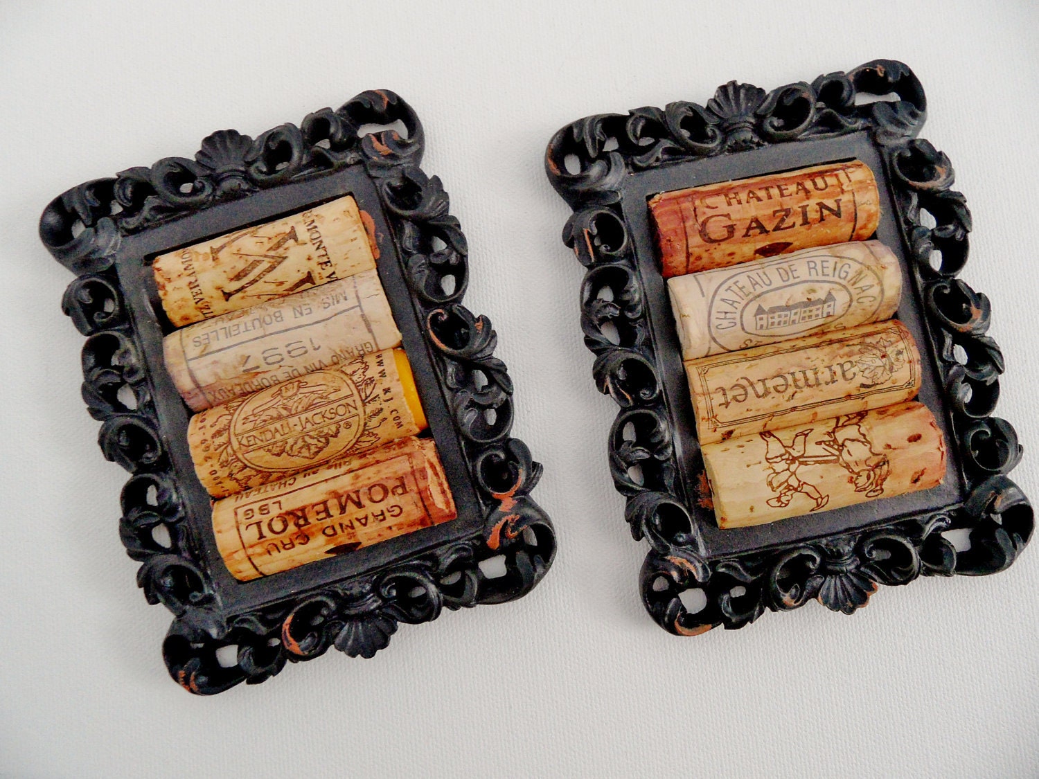 2 Black Rustic Cork Coasters (Set of 2)