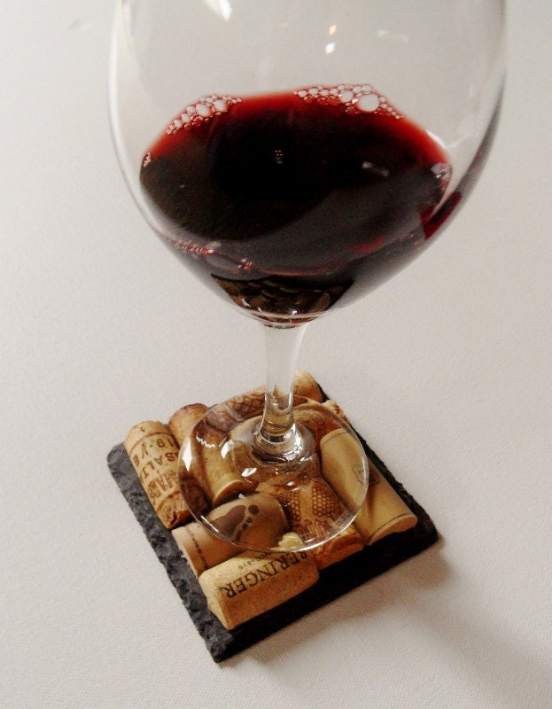 Slate Wine Cork Coasters Perfect for Bridesmaid & Wedding Gifts