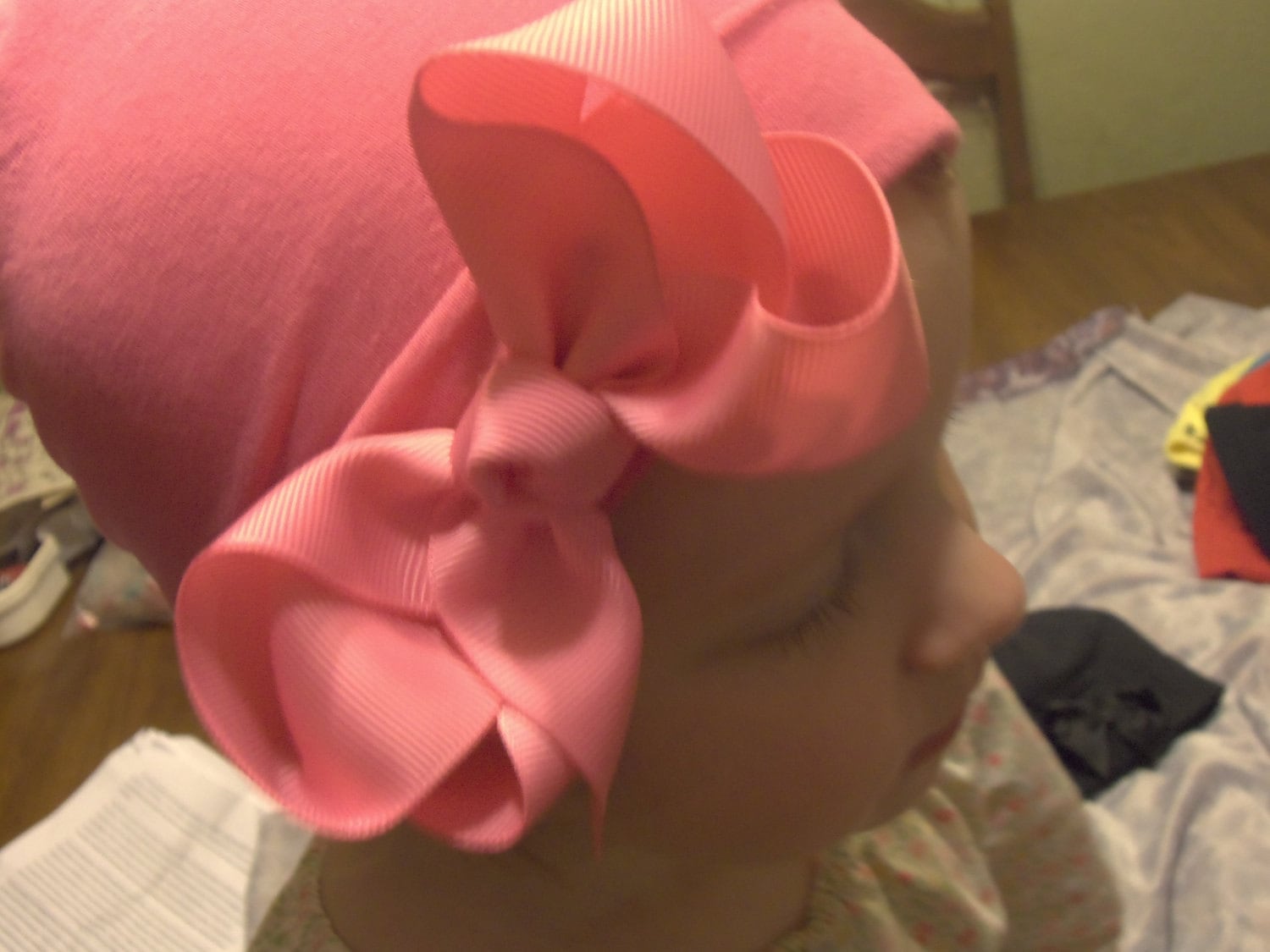 Poppin Pink Big Bow Beanie hats-Babies-Toddlers-Children-Gifts-Winter-Birthdays-Pics-Pageants and More