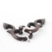 Fake Gauge Earrings - Wood Earrings Fake Piercing - Wood Spiral Earrings "Dayak Shields"