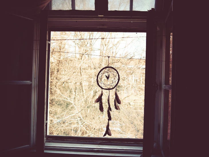Dream Catcher - Let's Fly  - With Unique Duck Feathers, White Nett and a White Origami Bird - Home Decor, Mobile
