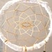 Dream Catcher - Fresh stunning - With Natural Yellow Feathers, White Frame and Transitional Yellow-Brown Nett - Home Decor, Mobile