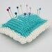 Turquoise pincushion - knitted pincushion