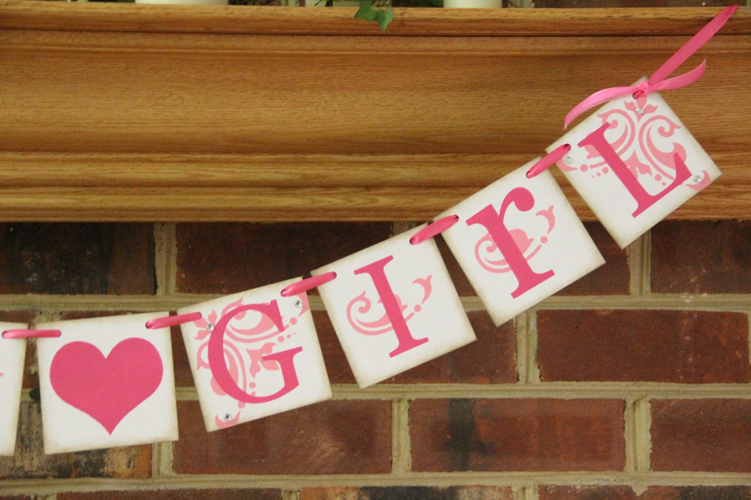 It's A Girl Banner, Baby Shower, Birth, Announcements with Your Custom Colors