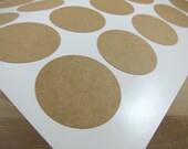 60 Circular Kraft Stickers Labels - 1.5 inch Circles - Printable