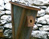 The Mailbox: Craftsman Birdhouse From Reclaimed Barn Wood and Metal Roofing--Made to Order