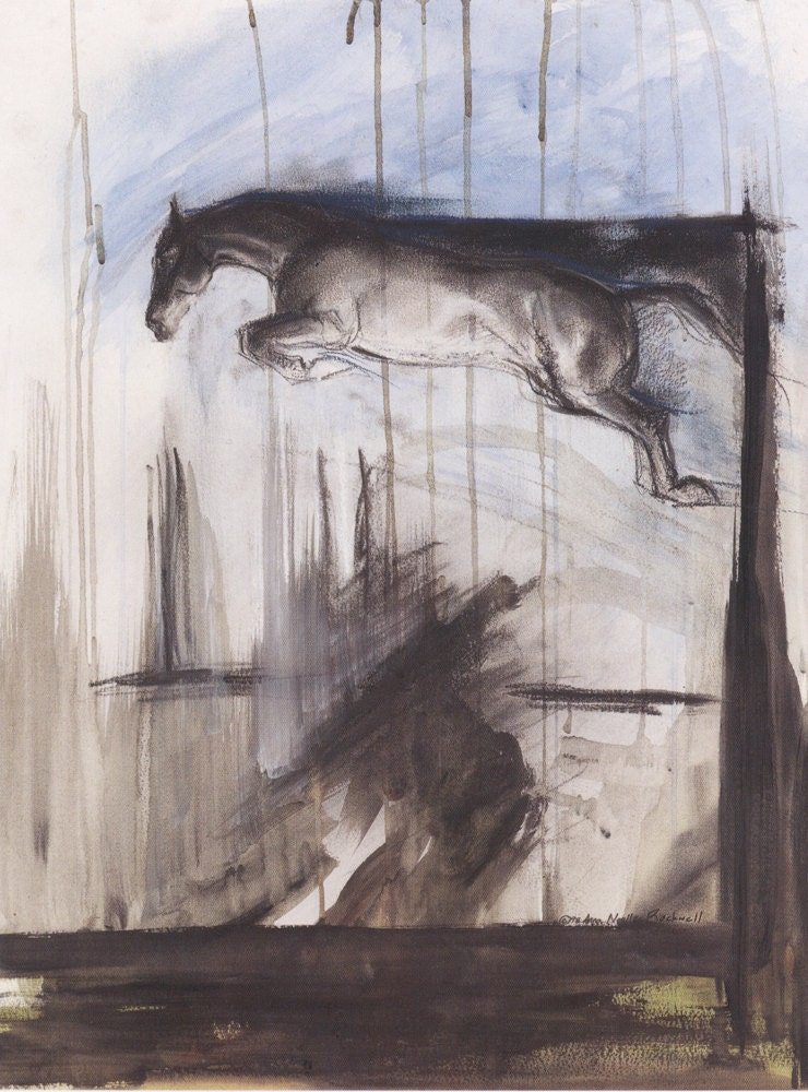 Horse Art Jumper in Abstract Landscape Print "Jumping Purgatory"