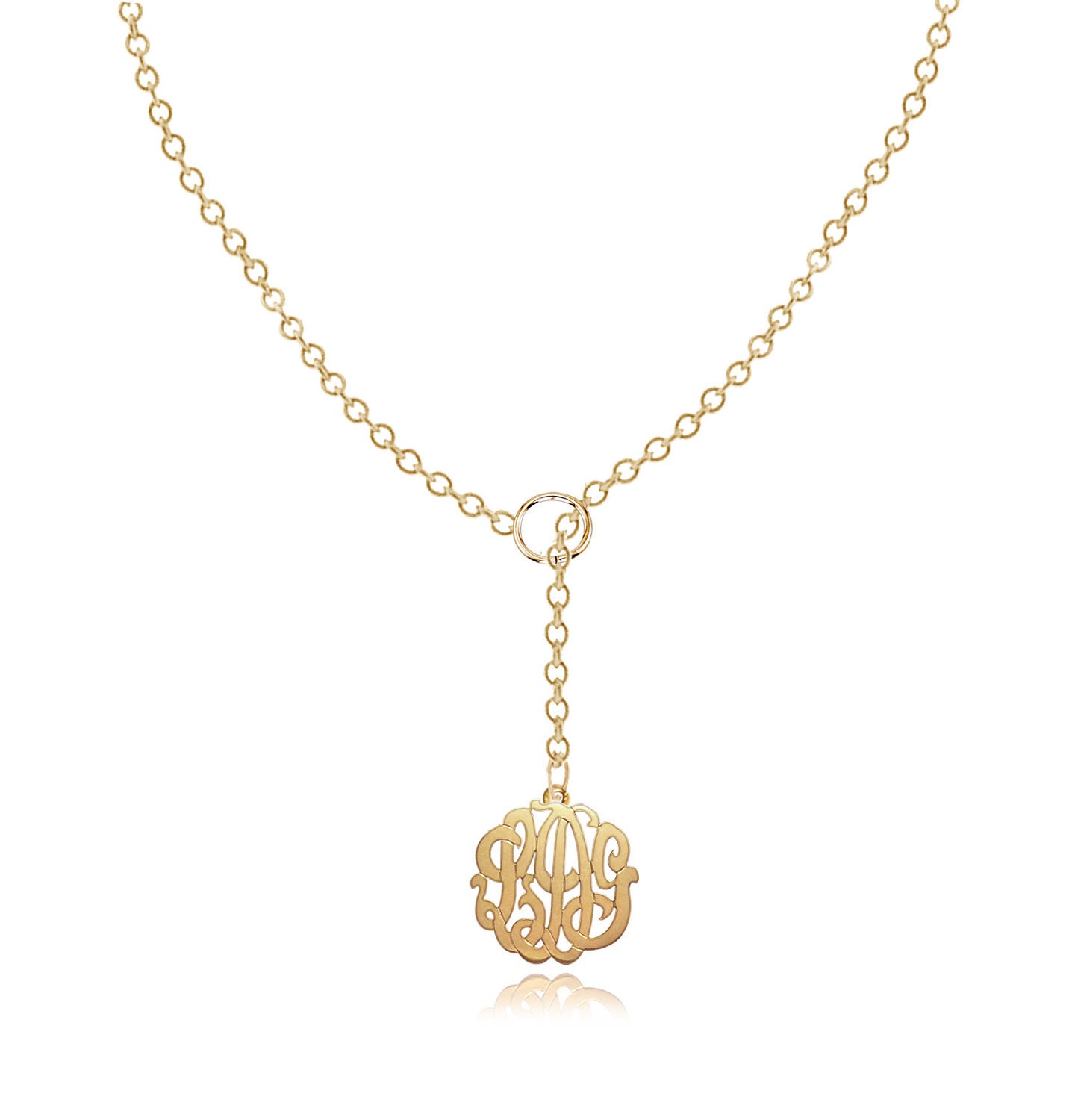 Personalized Monogram Necklace - Custom Gift - Sterling Silver with 24K Gold