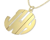 Monogram Initials Pendant 1.25"(Order Any Initials) - 14K Gold