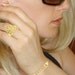 Handcrafted Personalized Monogram Ring -Customize It With Your Initials - Silver with Gold.