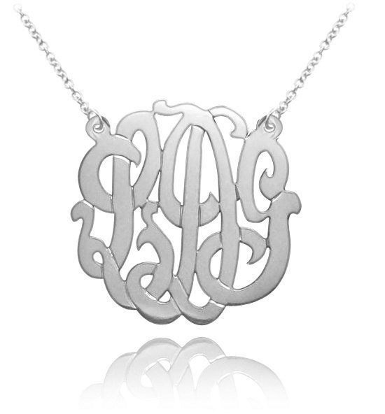 Handcrafted Monogram Initials Medium Size (Choose Your Initials)  - Sterling Silver