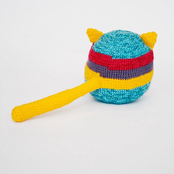 Crochet cat, baby organic toy, rattle, baby shower gift, amigurumi toy Organic toy