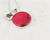 Love and Passion Necklace in Red - Wedding Anniversary Gift, Everyday Jewelry, Heart Charm & Silver Plated Chain, Handmade, Romantic