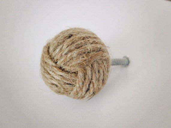 Reserved for Jennifer: Jute Rope Knot Knob