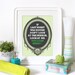 Bathroom Poster Mirror Illustration Art Print in Green - If Last night (...) look at me, you LOOK GREAT - size A3 - vintage decoration print