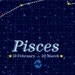 ZODIAC Pisces Constellation Art Poster Print  in the deep blue sky - Pisces Constellation drawn by STARS - A3 poster print constellation art