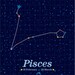 ZODIAC Pisces Constellation Art Poster Print  in the deep blue sky - Pisces Constellation drawn by STARS - A3 poster print constellation art