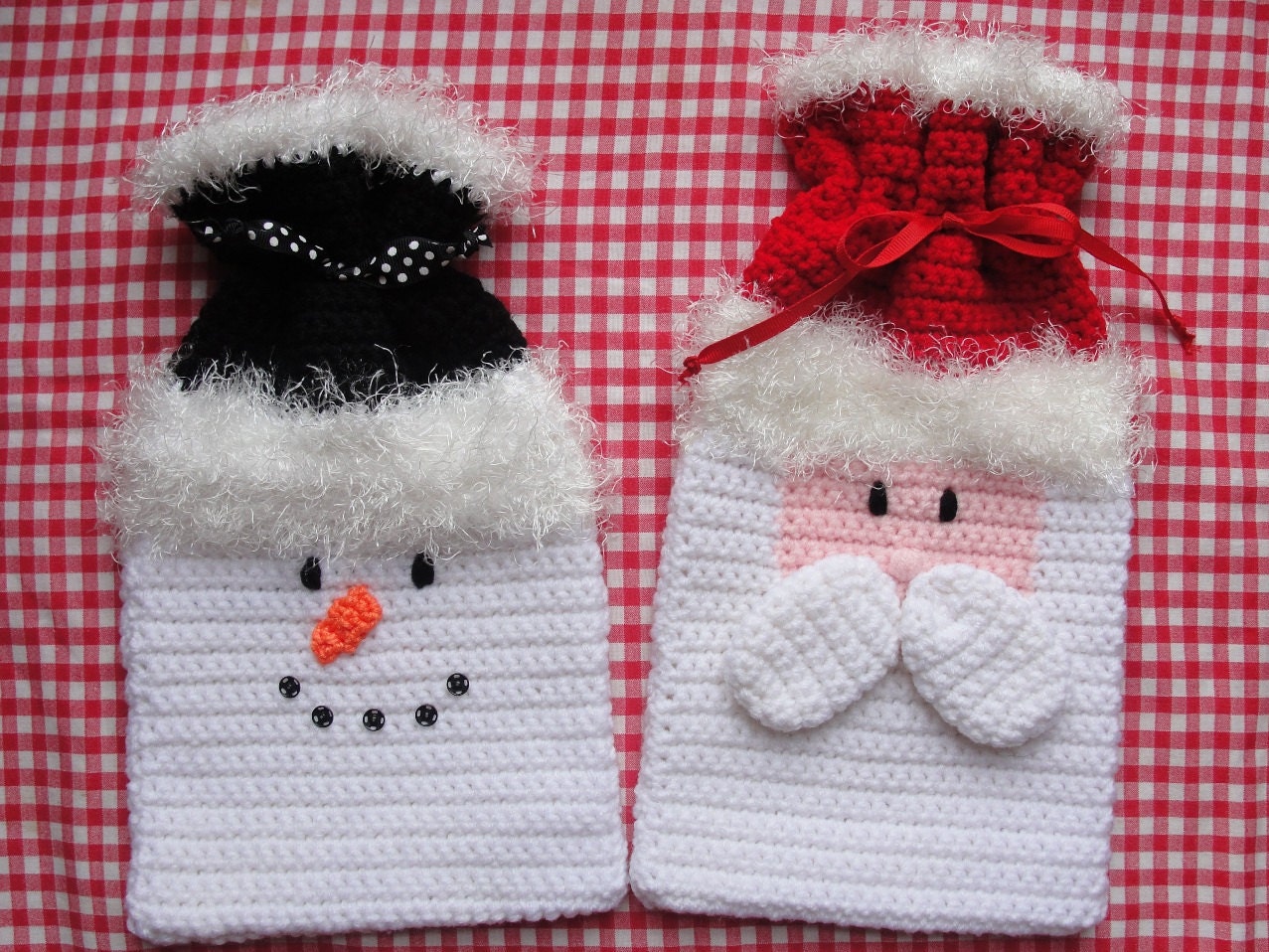 Gift Bags CROCHET PATTERN Christmas Holiday Gift Wrap