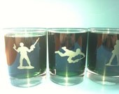 Green Army Men Rocks Glasses- Set of 4