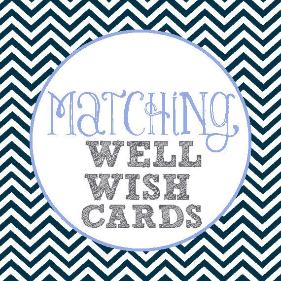 Matching 3x5 Well Wish Baby Shower Cards- Printable  DIY - Made to Match Any Design In Shop