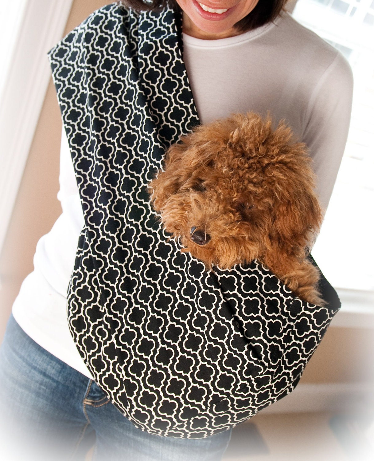 Reversible Pet Sling - Metro Black for Dogs and Cats