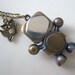Antique brass  robot compass pocket watch necklace,with owl pendant NWR01