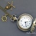 Anime One piece pocket watch necklace,Skull and rudder wheel pendant locket watch necklace NWHZ01
