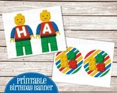 Little Building Block Printable DIY Birthday Pendant Banner "HAPPY BIRTHDAY" Il_170x135