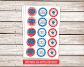 Adorable Red White & Blue Miss USA Cupcake Cutie DIY 1" Bottle Cap Printable Image Sheet 4x6 Il_170x135