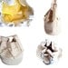 Large Leather Bucket bag Canvas Shoulder Bag Beige Sack Beige Leather handbag Drawstring Bag