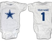 Football Dallas Cowboys ONESIE with custom name. Baby/Toddler sizes.