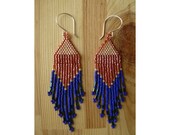 short and pointed QUARTZ peyote stitched seed bead earrings