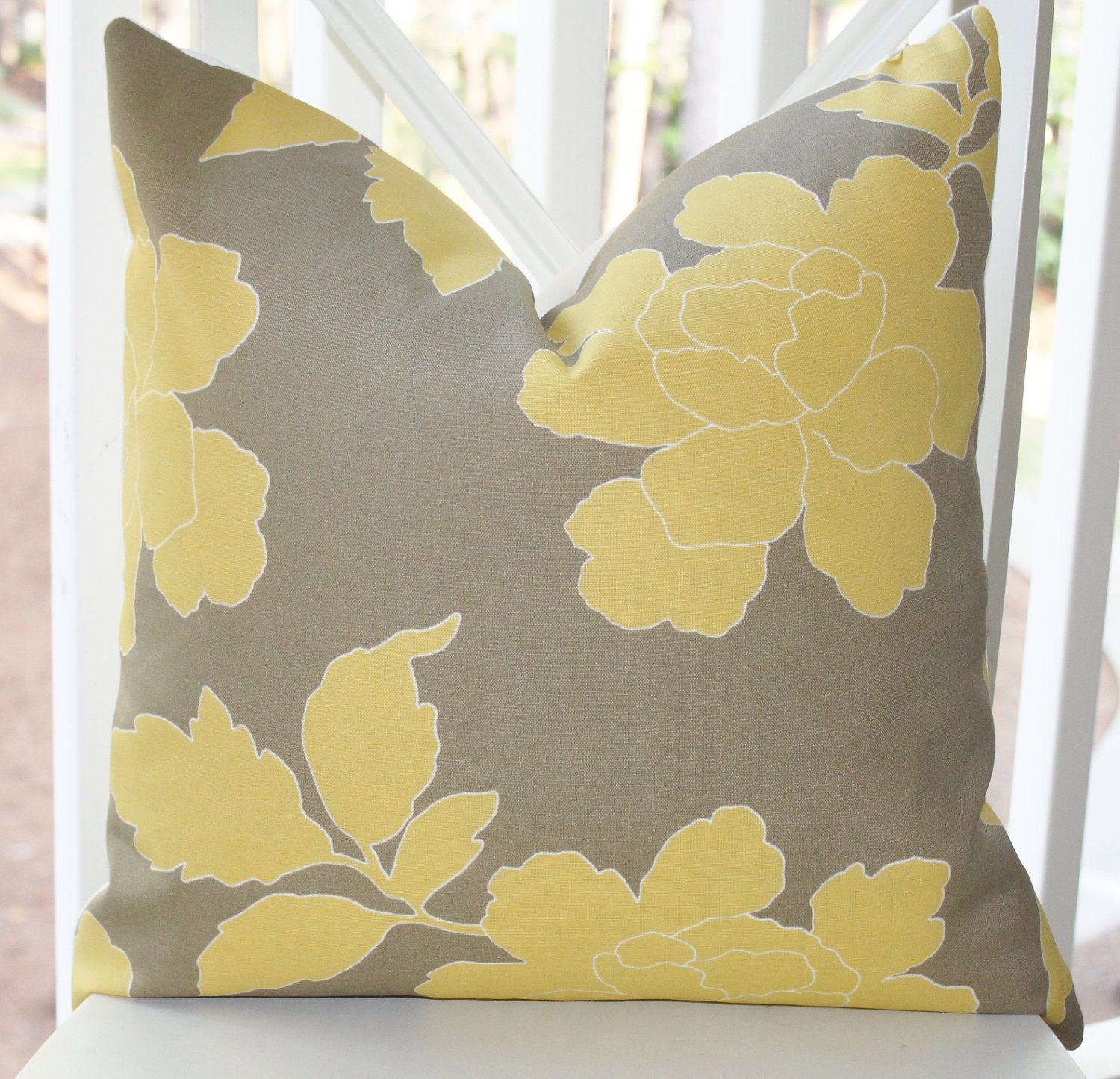 Decorative Pillow Cover Yellow Grey Dwell Studio by MotifPillows