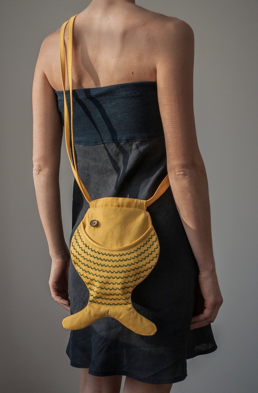 RESERVED FOR FELICIA, Fish Bag Purse, Bright Yellow, Fall Trends, Autumn Fish