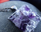 Amethyst and Clear Quartz Crystal Necklace