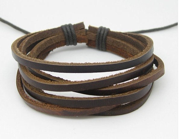 Adjustable leather bracelet men bracelet women bracelet fashion bracelet made of six pcs leather wrist bracelet SH-1001