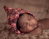 baby girl hat-Scalloped pixie hat-crochet hat-merino-newborn photo prop-gorgeous yarn