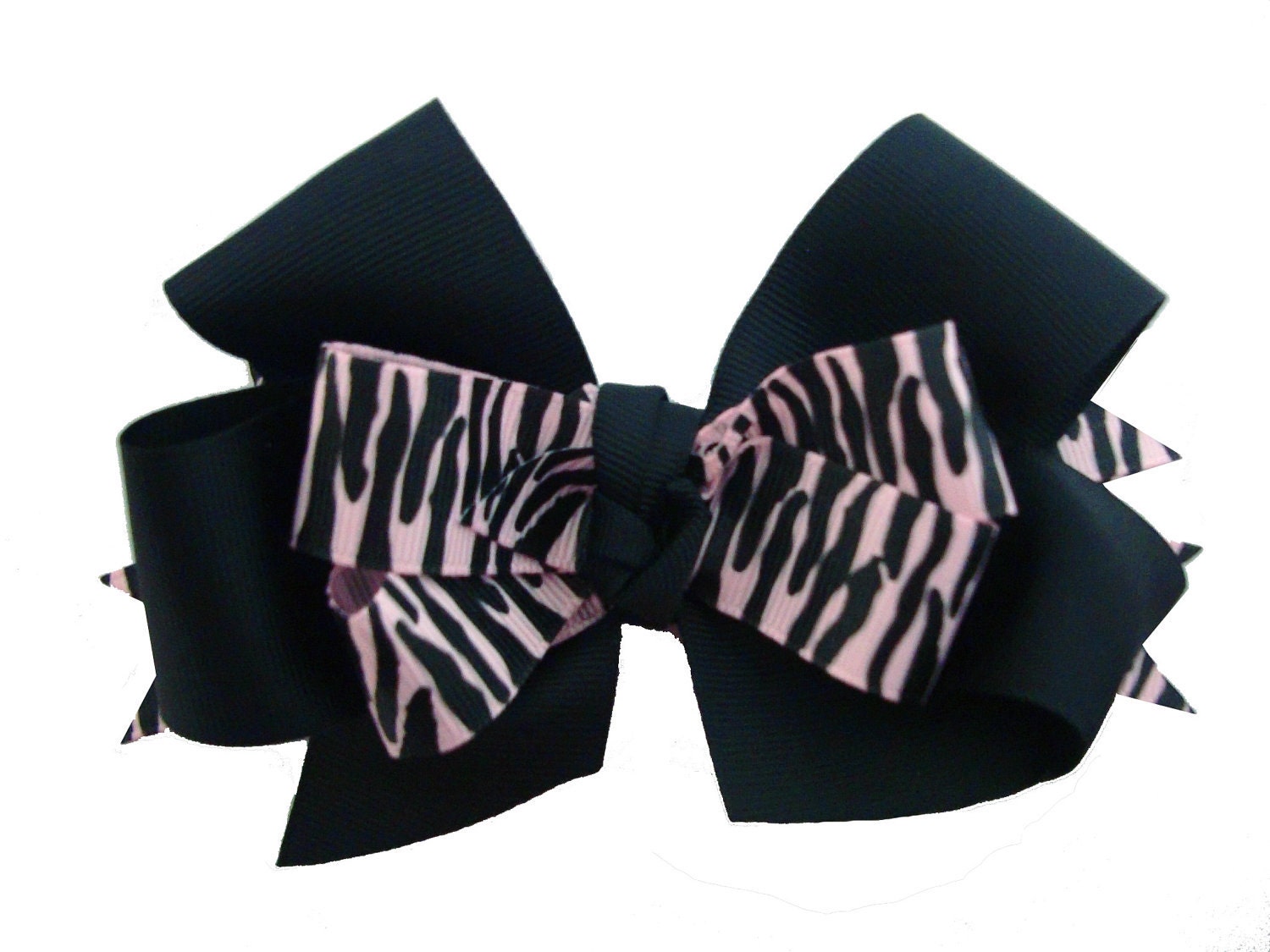 Pink and Black Zebra Bow Il_570xn